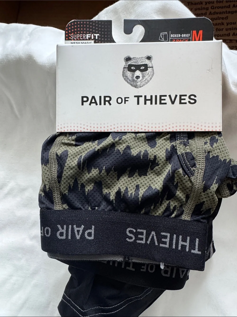 Pair of Thieves Men’s Mesh Boxer Briefs — Olive Camo & Black